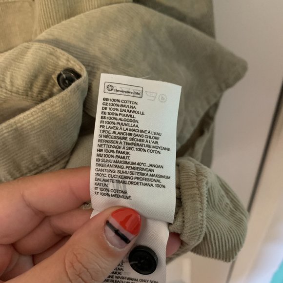H&M Olive Green Corduroy Shirt - Picture 8 of 8